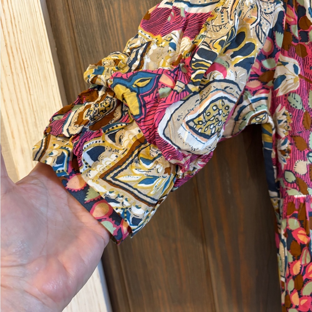 Umgee Paisley Print Midi Dress Sz Medium - Picture 3 of 7